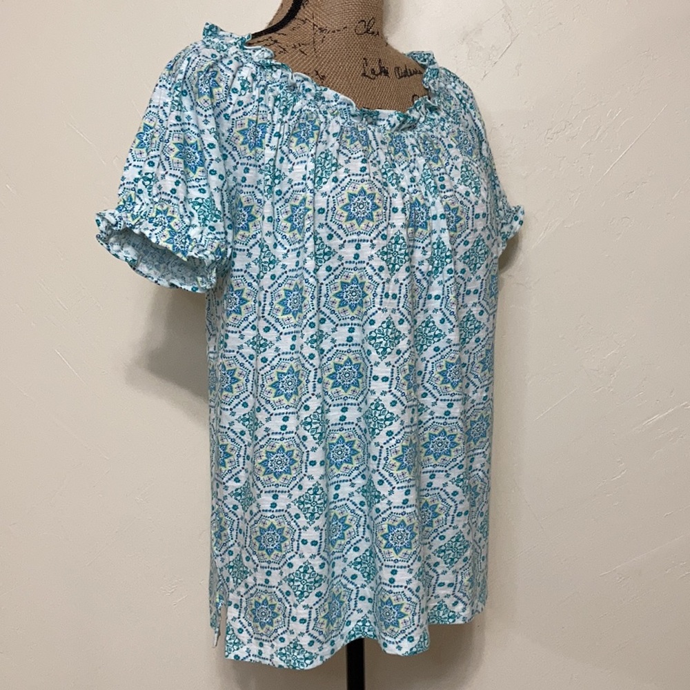 NWOT Women’s LOFT Outlet Short Sleeve Elastic Collar Top - Picture 4 of 13